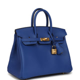 Hermes Birkin 25 Bleu Royal Swift Gold Hardware - Thumbnail View 2