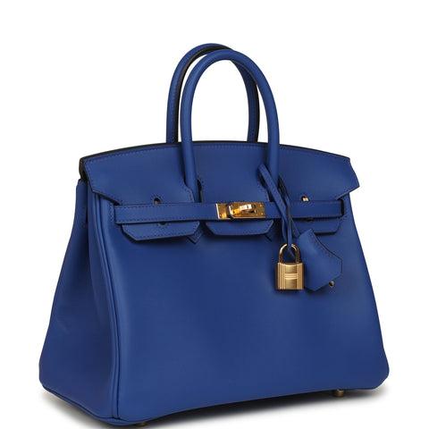 Hermes Birkin 25 Bleu Royal Swift Gold Hardware