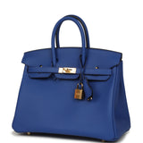 Hermes Birkin 25 Bleu Royal Swift Gold Hardware - Thumbnail View 5