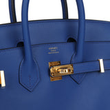 Hermes Birkin 25 Bleu Royal Swift Gold Hardware - Thumbnail View 7