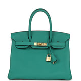 Pre-owned Hermes Birkin 30 Vert Verone Togo Gold Hardware - Thumbnail View 1