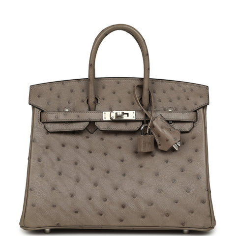 Hermes Birkin 25 Mousse Ostrich Boreal Palladium Hardware