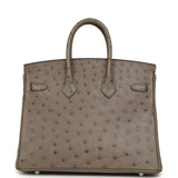 Hermes Birkin 25 Mousse Ostrich Boreal Palladium Hardware - Thumbnail View 4