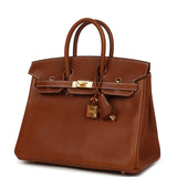 Hermes Birkin 25 Fauve Barenia Faubourg Gold Hardware - Thumbnail View 5
