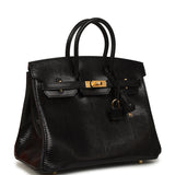 Hermes Birkin 25 Black Shiny Varanus Niloticus Lizard Gold Hardware - Thumbnail View 2