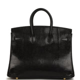Hermes Birkin 25 Black Shiny Varanus Niloticus Lizard Gold Hardware - Thumbnail View 4