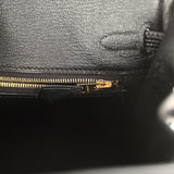 Hermes Birkin 25 Black Shiny Varanus Niloticus Lizard Gold Hardware - Thumbnail View 9