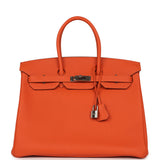 Pre-owned Hermes Birkin 35 Feu Togo Gold Hardware - Thumbnail View 1