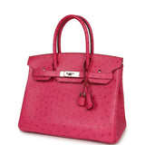 Pre-owned Hermes Birkin 30 Rose Tyrien Ostrich Palladium Hardware - Thumbnail View 5