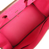 Pre-owned Hermes Birkin 30 Rose Tyrien Ostrich Palladium Hardware - Thumbnail View 8
