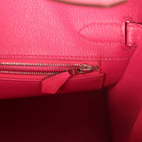 Pre-owned Hermes Birkin 30 Rose Tyrien Ostrich Palladium Hardware - Thumbnail View 9