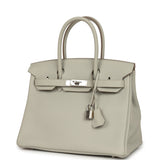 Pre-owned Hermes Birkin 30 Gris Perle Togo Palladium Hardware - Thumbnail View 5