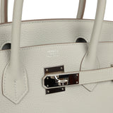 Pre-owned Hermes Birkin 30 Gris Perle Togo Palladium Hardware - Thumbnail View 7