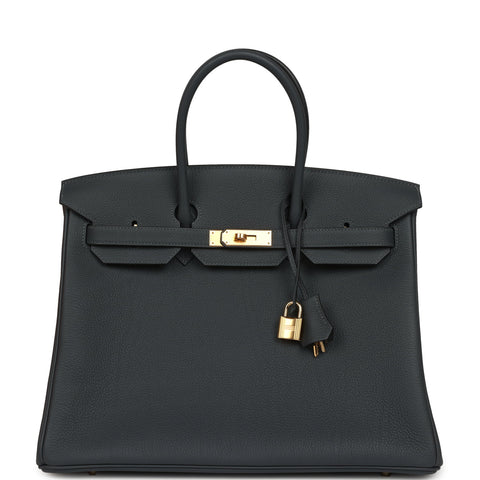 Hermes Birkin 35 Gris Misty Togo Gold Hardware