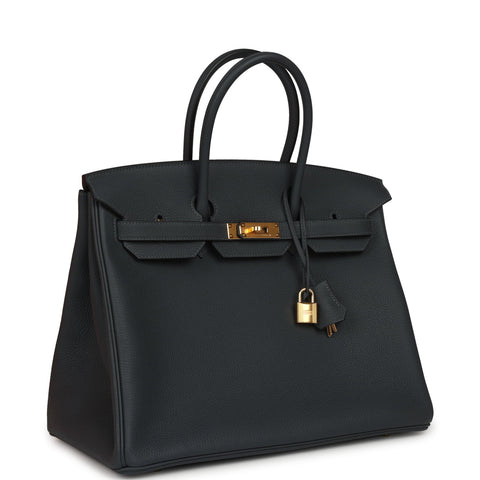 Hermes Birkin 35 Gris Misty Togo Gold Hardware