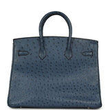 Vintage Hermes Birkin 35 Bleu Roi Ostrich Palladium Hardware - Thumbnail View 4
