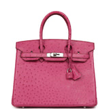 Vintage Hermes Birkin 30 Fuchsia Ostrich Palladium Hardware - Thumbnail View 1