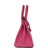 Vintage Hermes Birkin 30 Fuchsia Ostrich Palladium Hardware - Thumbnail View 3