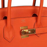 Pre-owned Hermes Birkin 30 Feu Togo Gold Hardware - Thumbnail View 7