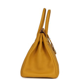 Pre-owned Hermes Birkin 35 Jaune Ambre Togo Palladium Hardware - Thumbnail View 3