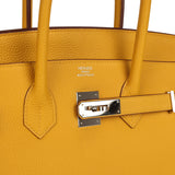 Pre-owned Hermes Birkin 35 Jaune Ambre Togo Palladium Hardware - Thumbnail View 7