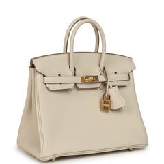 Hermes Birkin 25 Craie Togo Gold Hardware