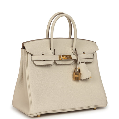 Hermes Birkin 25 Craie Togo Gold Hardware