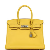 Pre-owned Hermes Birkin 30 Jaune de Naples Novillo Palladium Hardware - Thumbnail View 1