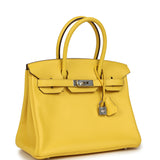 Pre-owned Hermes Birkin 30 Jaune de Naples Novillo Palladium Hardware - Thumbnail View 2