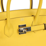 Pre-owned Hermes Birkin 30 Jaune de Naples Novillo Palladium Hardware - Thumbnail View 7