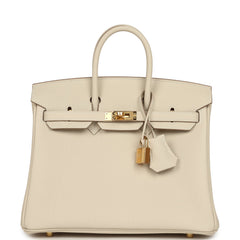 Hermes Birkin 25 Craie Togo Gold Hardware
