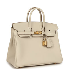 Hermes Birkin 25 Craie Togo Gold Hardware