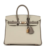 Pre-owned Hermes Special Order (HSS) Birkin 25 Beton and Gris Asphalt Togo Rose Gold Hardware - Thumbnail View 1