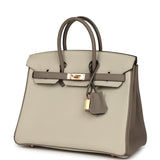 Pre-owned Hermes Special Order (HSS) Birkin 25 Beton and Gris Asphalt Togo Rose Gold Hardware - Thumbnail View 5