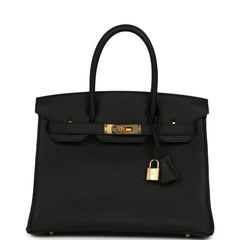 Hermes Birkin 30 Black Togo Gold Hardware
