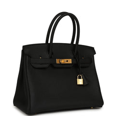 Hermes Birkin 30 Black Togo Gold Hardware