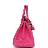 Hermes Birkin 25 Rose Shocking Matte Alligator Palladium Hardware - Thumbnail View 3