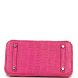 Hermes Birkin 25 Rose Shocking Matte Alligator Palladium Hardware - Thumbnail View 6