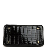 Hermes Birkin 25 Black Shiny Niloticus Crocodile Gold Hardware - Thumbnail View 6