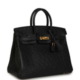 Hermes Birkin 25 Black Ostrich Gold Hardware - Thumbnail View 2