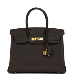 Hermes Birkin 30 Bai Brun Togo Gold Hardware