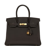 Hermes Birkin 30 Bai Brun Togo Gold Hardware - Thumbnail View 1