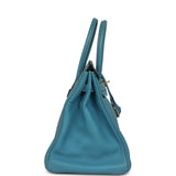 Vintage Hermes Birkin 35 Blue Jean Togo Gold Hardware - Thumbnail View 4