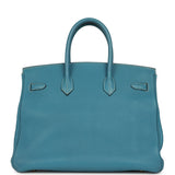 Vintage Hermes Birkin 35 Blue Jean Togo Gold Hardware - Thumbnail View 5