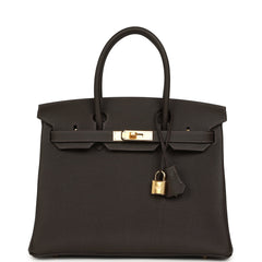 Hermes Birkin 30 Bai Brun Togo Gold Hardware