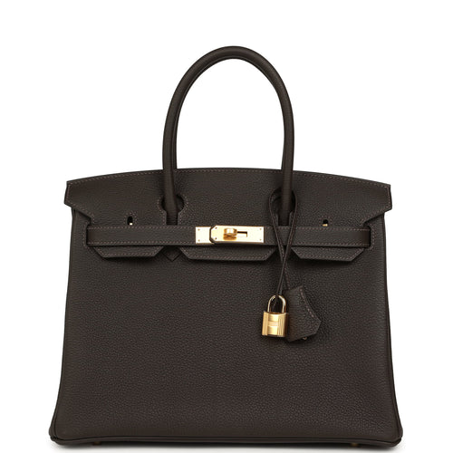 Hermes Birkin 30 Bai Brun Togo Gold Hardware