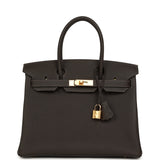 Hermes Birkin 30 Bai Brun Togo Gold Hardware - Thumbnail View 1