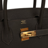 Hermes Birkin 30 Bai Brun Togo Gold Hardware - Thumbnail View 7