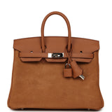 Pre-owned Hermes Birkin 25 Chamois Grizzly and Gold Swift Palladium Hardware - Thumbnail View 1