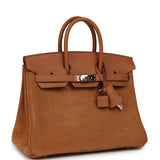 Pre-owned Hermes Birkin 25 Chamois Grizzly and Gold Swift Palladium Hardware - Thumbnail View 2